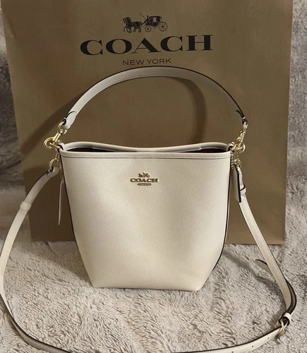 Nuovo! Borsa a secchiello Spring Coach City in gesso oro