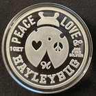 1 Troy Oz Silver .999 Limited Mintage Peace Love Hayleybug Colorized Pirate #115