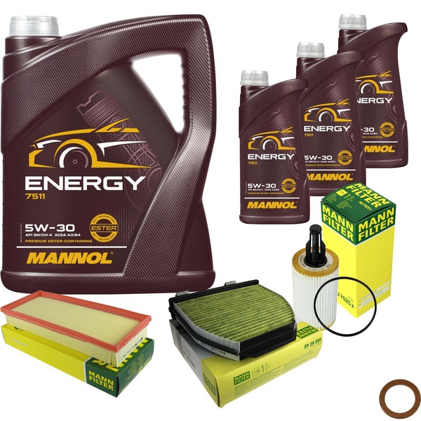 Inspektionspaket 8L Mannol Energy 5W-30 FüR Mercedes R231 500 S212 E A207 CLS-image