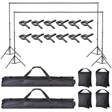 7x10Ft Photography Background Backdrop Support Stand Kit for Live Stream 2 Packs