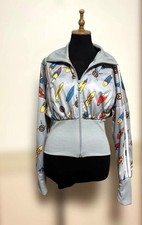 Adidas Jeremy Scott JER Collaboration Track Jacket Cropped Surfboard Gray EX