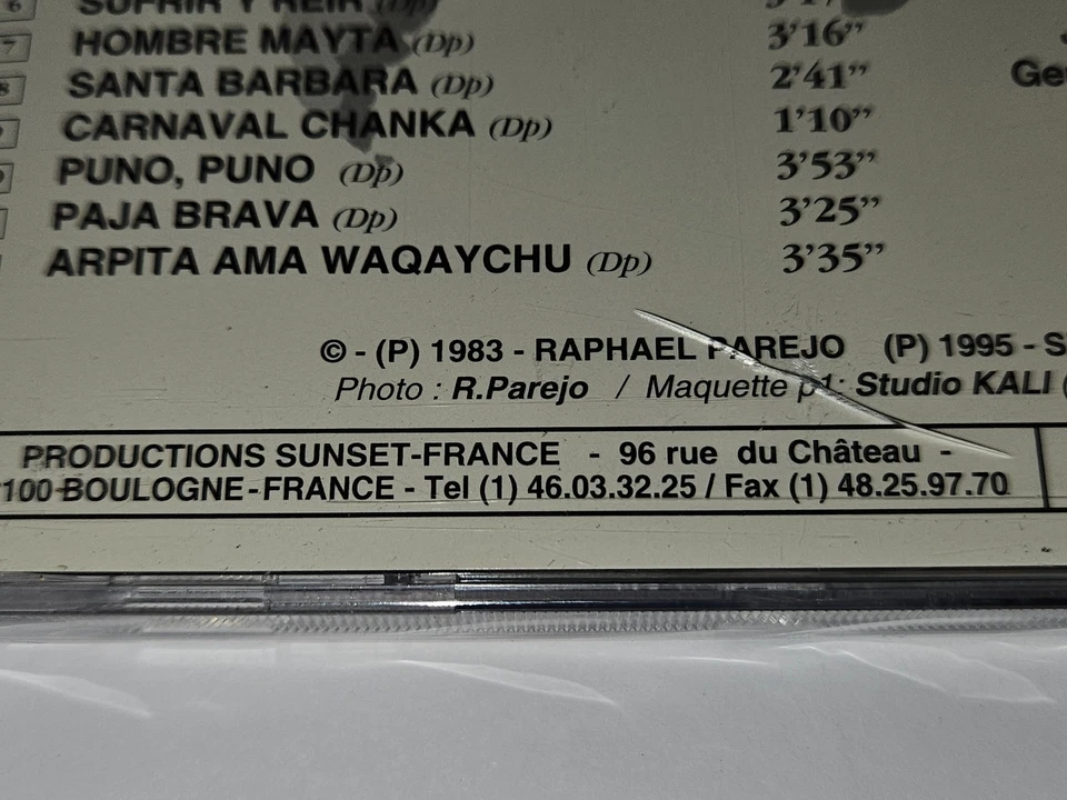 Peruvian Harps & Guitars CD 1983 Raphael Parejo 12 Songs PlayaSound *NEW/SEALED* Foto 3 de 4