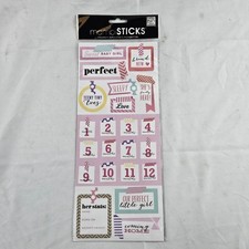 Mambi Sticker Sheets - Baby Girl Milestones for Scrapbooking - Pink