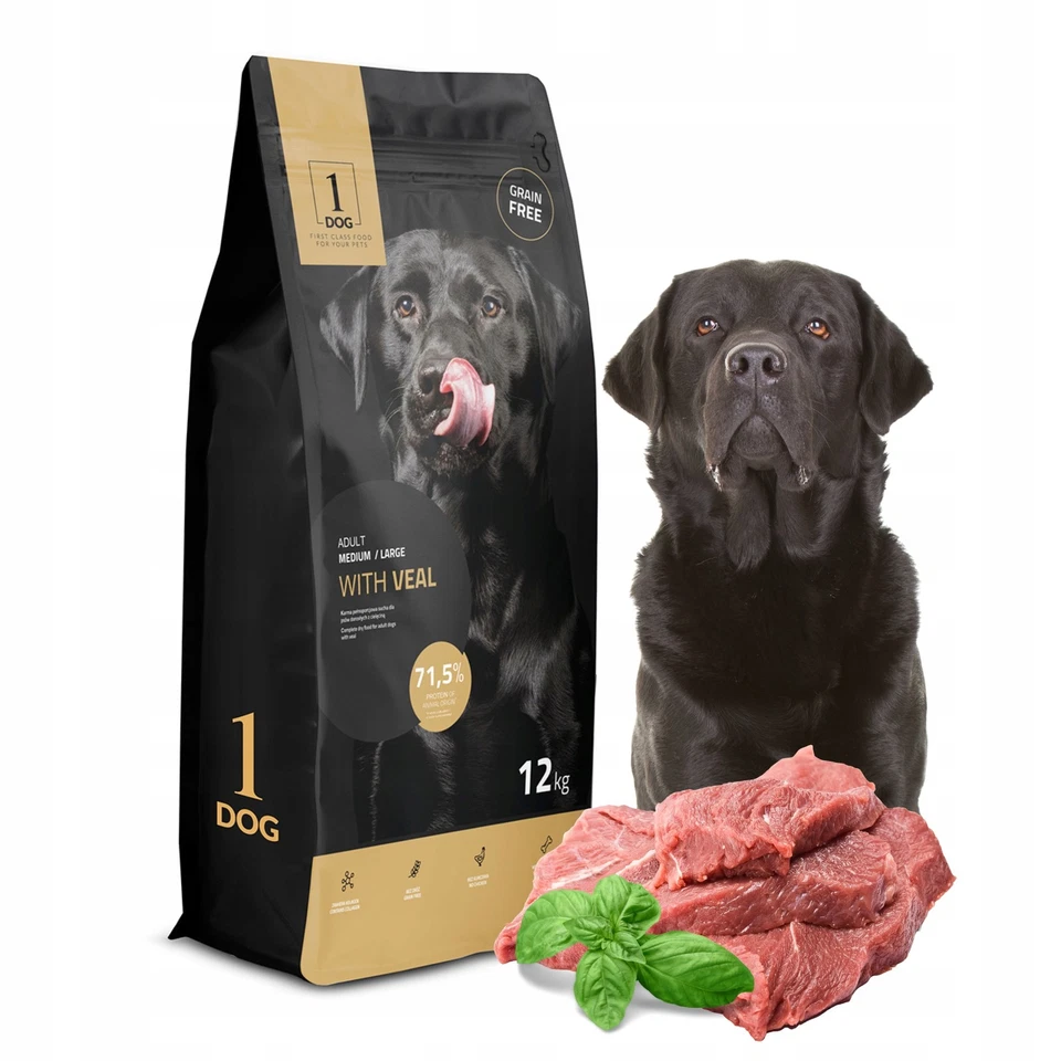 Trockenfutter Hund Getreidefrei Hundefutter 12 kg Monoprotein mit Kalb 1DOG - Bild 2 von 4