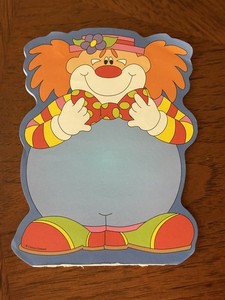 Vintage Carson Dellosa Clown Notepad 24 Sheets No back
