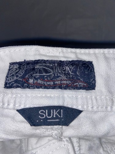 Silver Jeans Suki Mid Capri Classic White Capris Jeans Sz 31W Floral Details - Picture 11 of 11