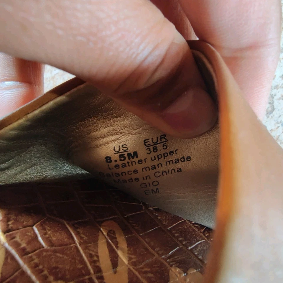 Sam Edelman Brown Leather Flat Slide Sandal Open Toe Flip Flops Women's Size 8.5 - Image 3 of 4