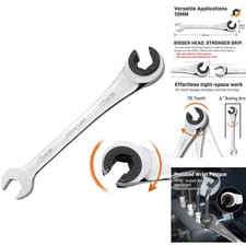 10mm Metric Ratcheting Brake Line Wrench Open End Flare Nut Fuel Ac Tubing Tool 10mm Metric Ratcheting Brake Line Wrench Open End Flare Nut Fuel Ac Tubing Tool