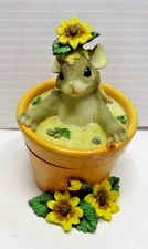 Charming Tails Flower pot Surprise 88/112 Mouse yellow sun Flowers Spring