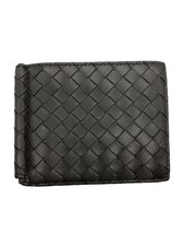 BOTTEGA VENETA Bi Fold Wallet Leather Gray Plain Men's