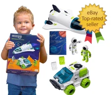 Space Toys for Kids 3 4 5 6 7 8, Rocket Ship Toy for Kids with Solar System mat,