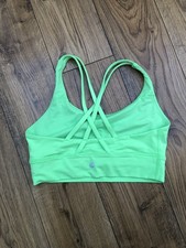 Lululemon Free to Be Serena Sports Gym Bra Long Line Size 8 Green