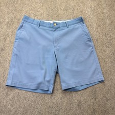Peter Millar Salem Performance Golf Shorts Men 34 Blue 9" Classic Fit High Drape