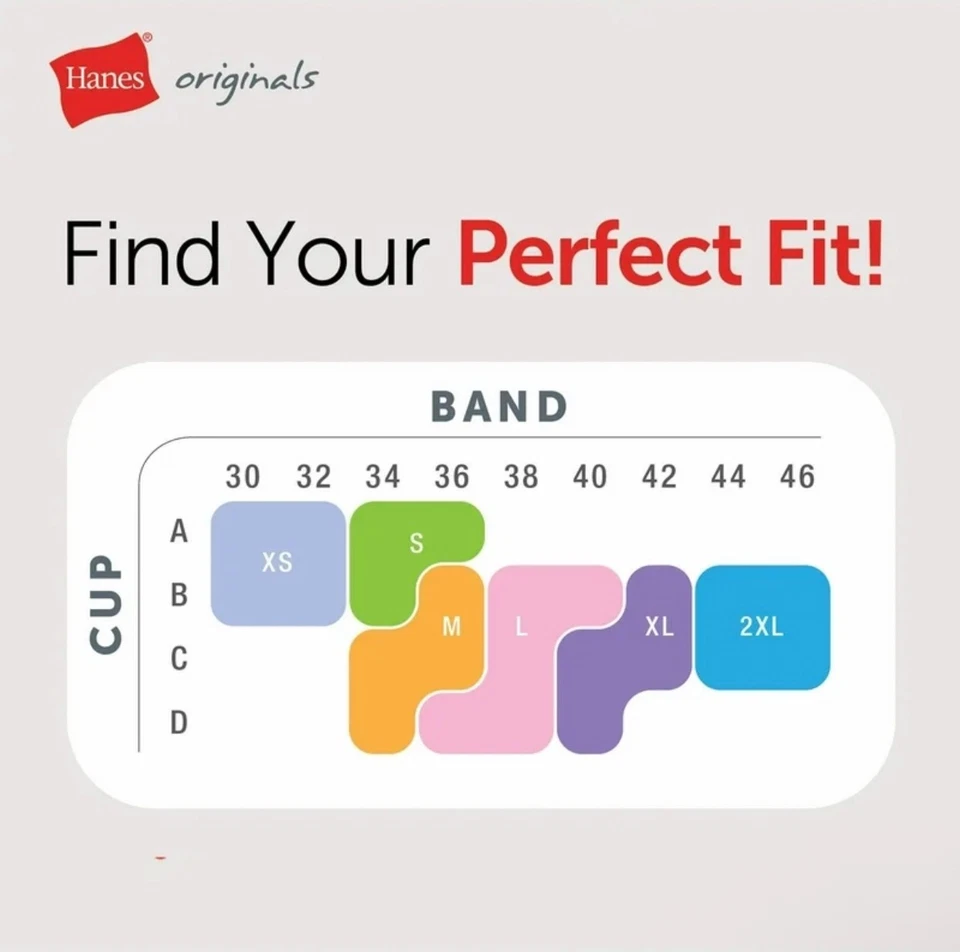 Женский оригинальный дышащий эластичный хлопковый бюстгальтер Hanes для спортивной спины упаковка 2 шт. - Изображение 2 из 2