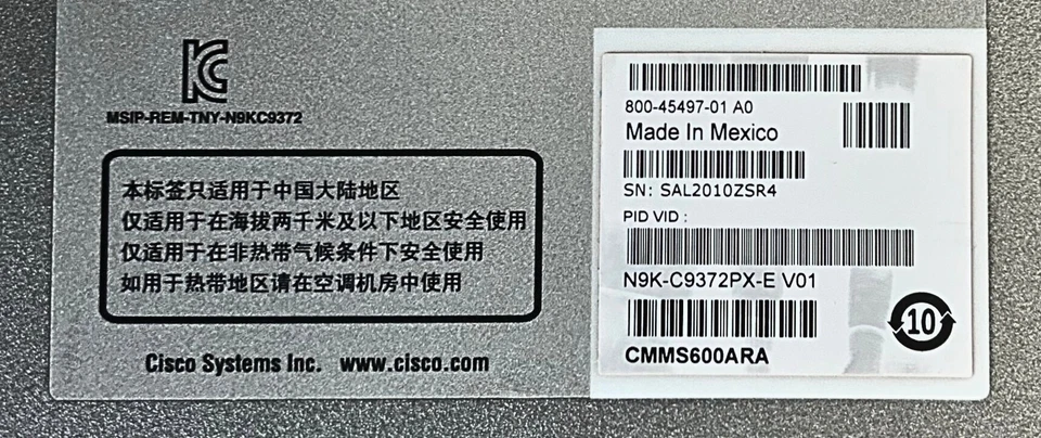 Cisco N9K-C9372PX-E Nexus 9300 with 48P 10G SFP+ and 6P - Image 2 of 4