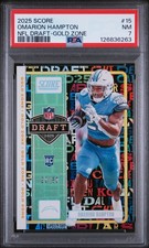 2025 PANINI SCORE NFL DRAFT GOLD ZONE #15 OMARION HAMPTON 32/50 PSA 7