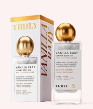 TRULY Vanilla Baby Body Oil Bakuchiol Vitamin B3 Niacinamide Vegan 3.1 fl oz