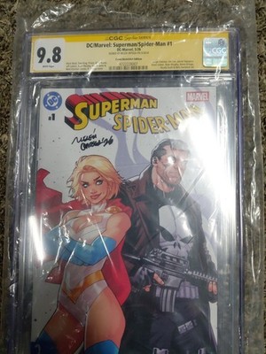 DC MARVEL SUPERMAN SPIDER-MAN 1 CGC SS 9.8 BELEN ORTEGA SIGNED POWER GIRL PUNISH