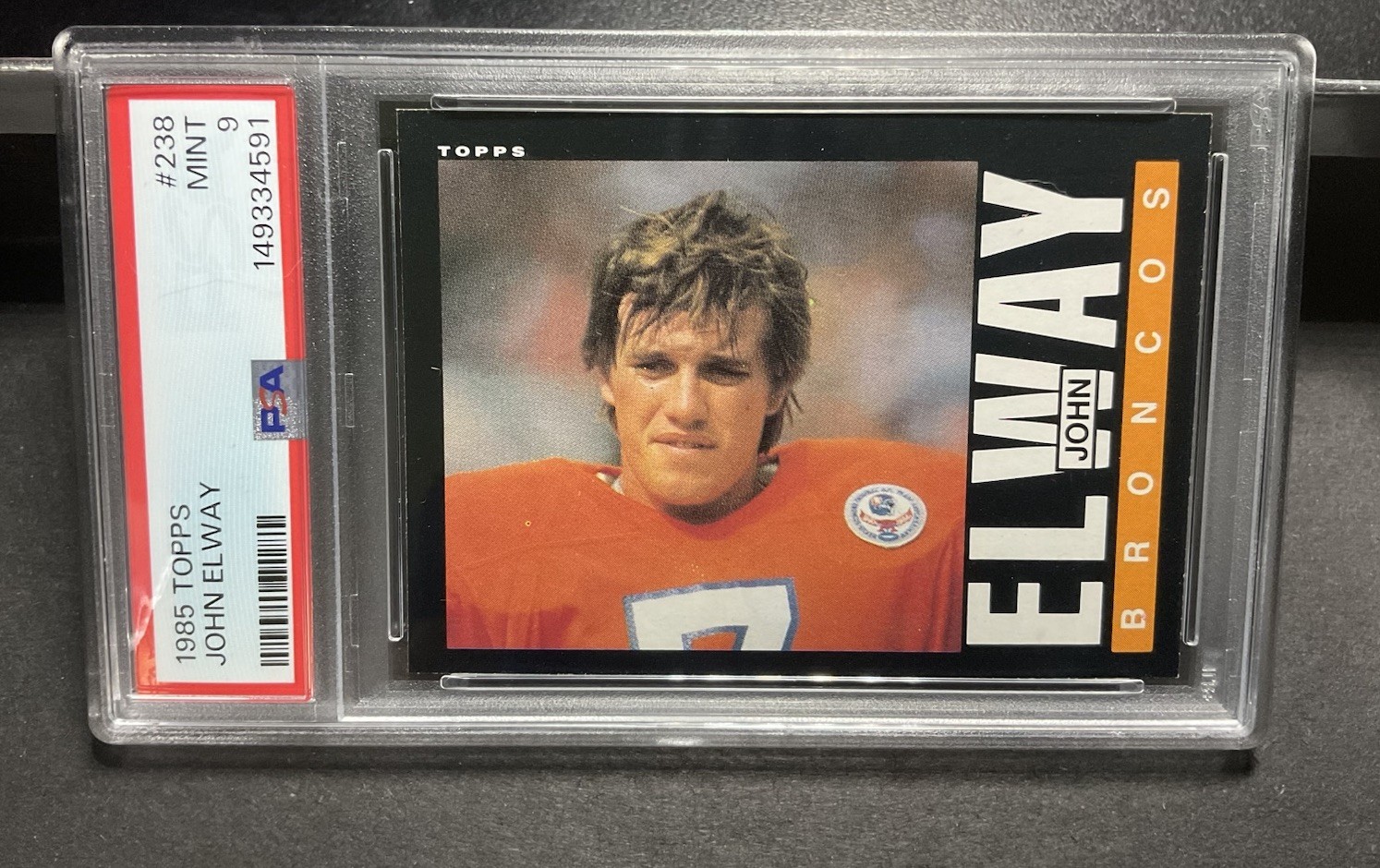 John Elway #238 Football Cards 1985 Topps trading card — raw and PSA graded price guide