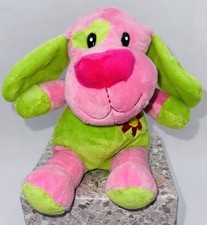 Dan Dee Collector's Choice Plush Pink Lime Green Flower Puppy Dog Lovey 9  HTF