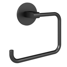 STWWO Hand Towel Holder Adhesive for Bathroom, No Drill Stick on, Black  Sel...