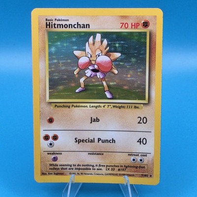 1999 Pokemon TCG Base Set Hitmonchan 7/102 Holo Rare WOTC Wizards Vintage