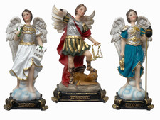 Set  3 Arcángeles 6"  St. Miguel, St. Gabriel, St. Rafael Resin Religious Figure