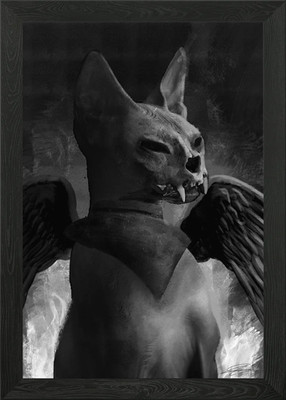Dämonische Katze gerahmtes Wandbild Poster Leinwanddruck Bild