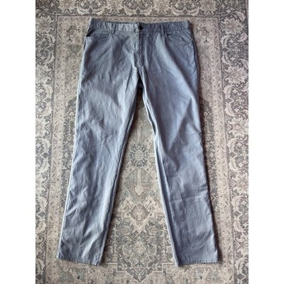 Faherty Hose Herren Größe W38 L34 hellblau Baumwolle Leinen Chinohose
