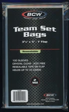 (100) BCW Team Set Bags Resealable Sleeves NEW