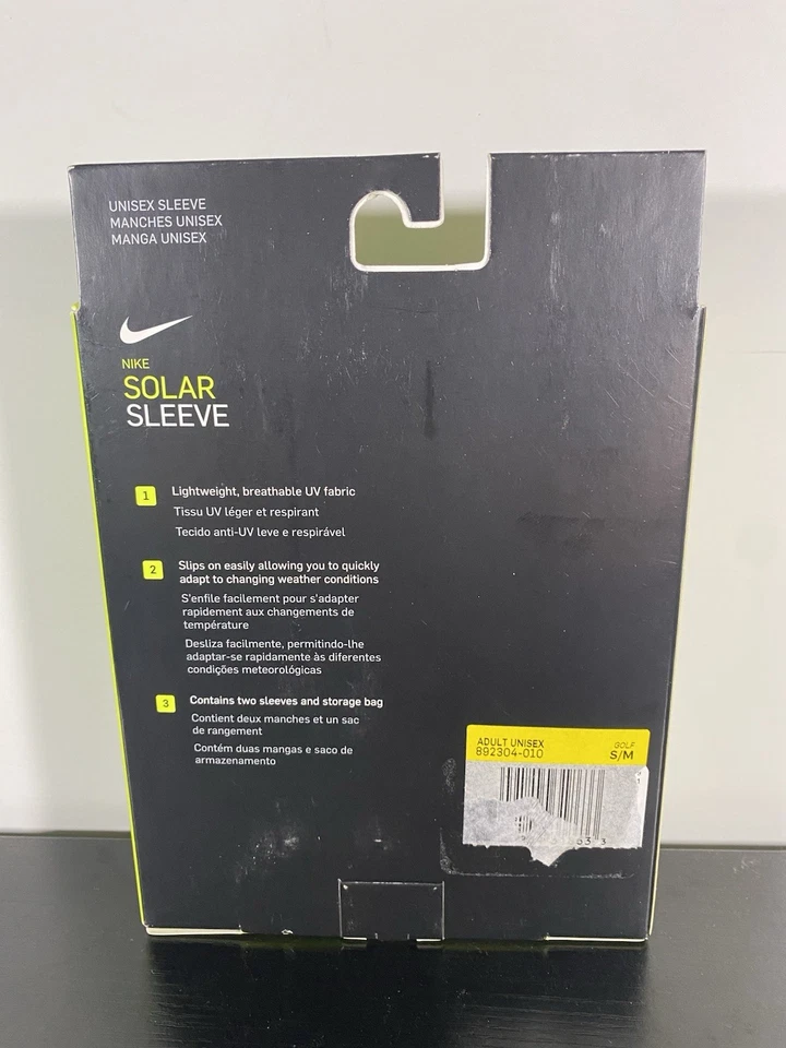 Nike Golf Manga Solar 2 Mangas Y Bolsa De Almacenamiento 892304-010 Negro S/M Foto 2 de 4