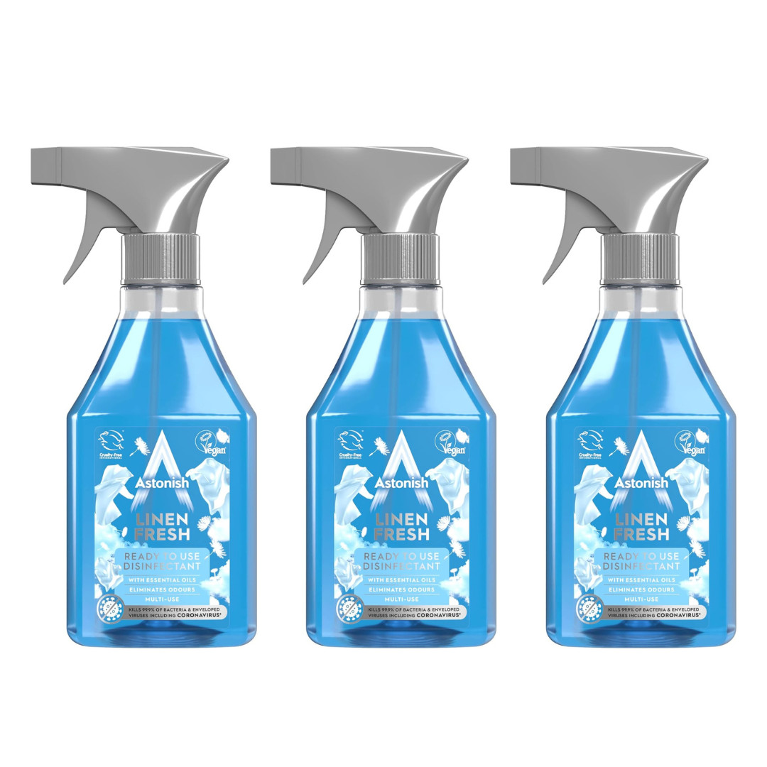 Astonish Linen Fresh Disinfectant Spray - 550ml - Kills 99.9% Bacteria & Viruses - Image 3
