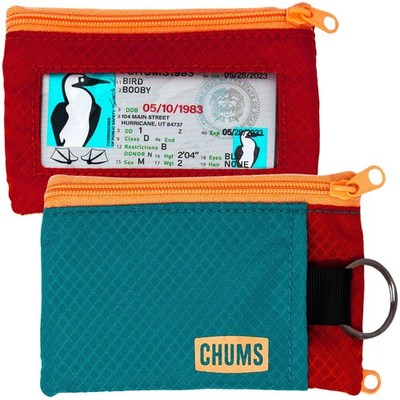 Chums Surfshorts Wallet - Lightweight Slim with 4.5'' x 3'', Teal/Rust