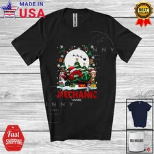 Custom Name Mechanic; Joyful Christmas Reindeer Snowman; Proud Jobs Family Shirt