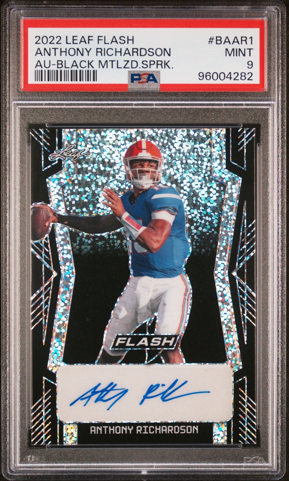 2022 Leaf Flash Rare Full Auto #BAAR1 Anthony Richardson /10 Black PSA 9