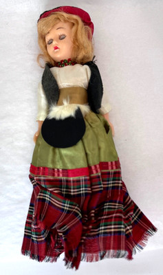 Vintage Dolls of The World Miss Scotland Blue Sleep Eyes - Wrinkled Dress