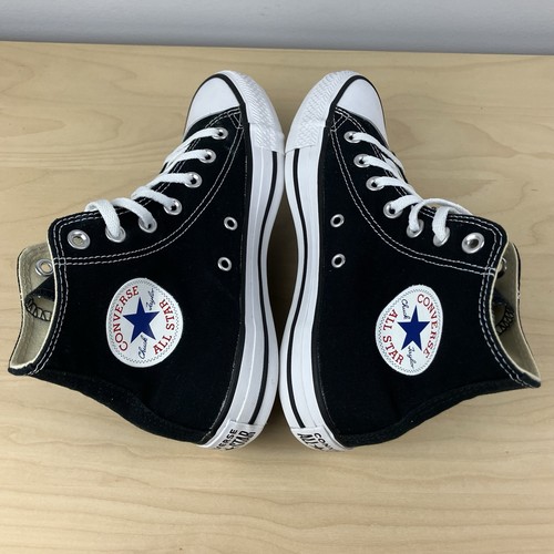 Converse Women’s Size 7.0 All Star Chuck Taylor High Top Black & White Shoes - Picture 6 of 11