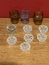 Salt Cellars; Assorted Lot Of 10; Vintage Glass