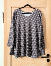 New Jersey ♥ weites Shirt Tunika 2XL 46 48 50 allover Lagenlook dehnbare A-Linie