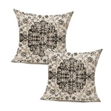 Outdoor 22x22 Set of 2 Throw Pillow Covers 22" x 22" Pack of 2 Dark Black