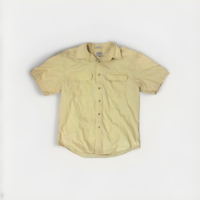 LL Bean Button Down Collard Shirt Size Medium Traditional Fit Butter Yellow