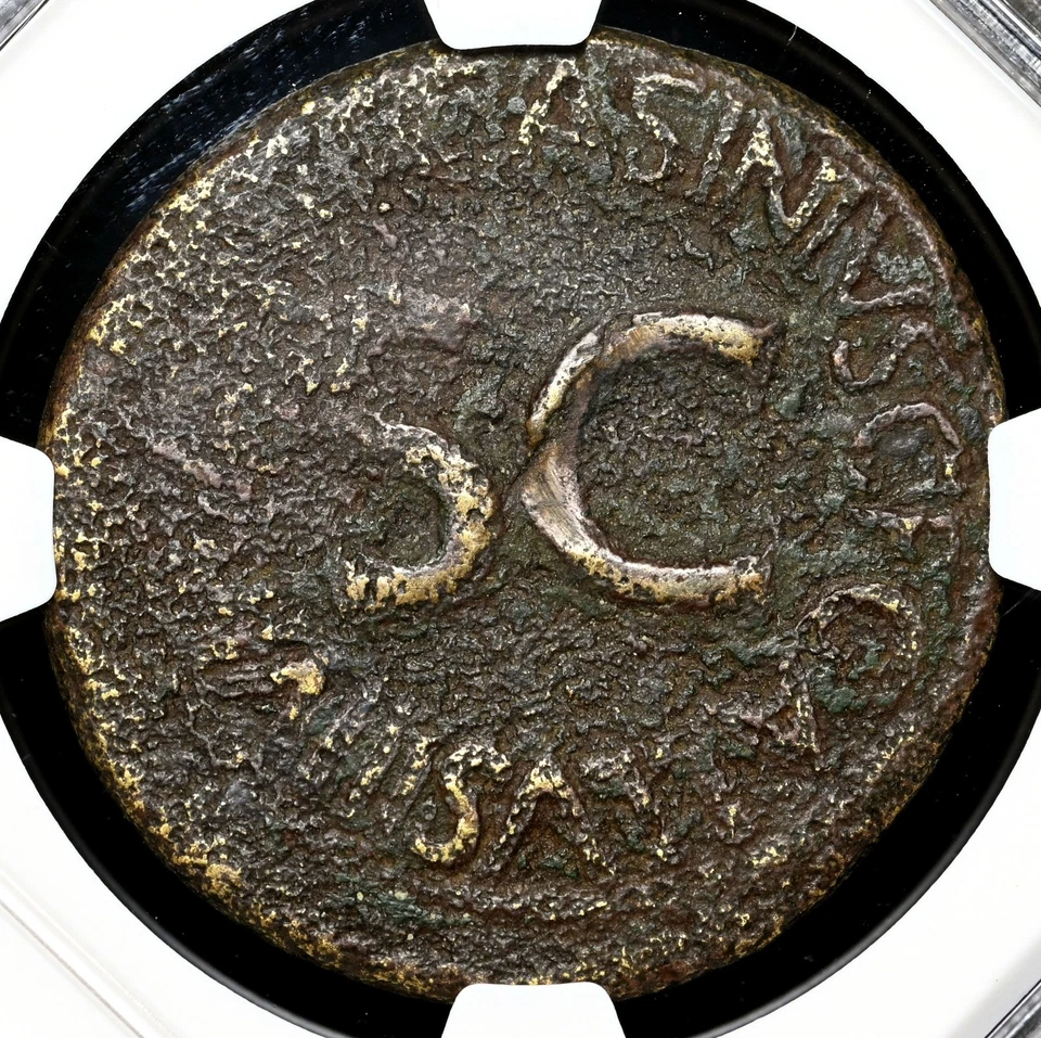 IMPERIO ROMANO. Augusto, 27 a.C. hasta AD 14. Æ Sestercio, NGC EN MUY BUEN ESTADO Foto 2 de 4