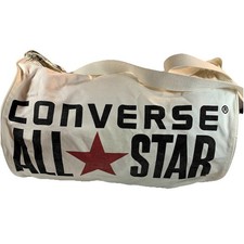 Vintage Converse Chuck Taylor All Star Canvas Duffle Gym Bag – Rare White 20x11”