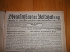 Obergünzburg, Volkszeitung, 1926, Erste Ausg...