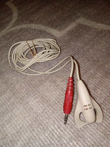 Vintage Telex Off White Long Corded Computer PC Desktop Microphone WORKS