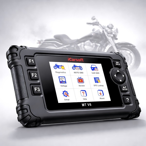 OBD2 DiagnosegerÄT Scanner icarsoft MT V6 FüR Harley MotorräDer +Adapter +Update-image