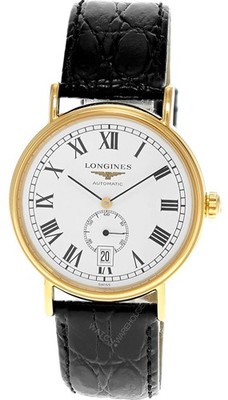 Longines Presence Automatic 38.5mm Yellow Gold Leather Men's Watch L4.904.2.11.2