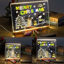 Drawing Board LED DIY Note Board with Colors Acrylic Dry Erase Board with Light