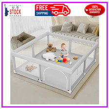 Baby Playpen for Babies Toddlers 50 x 50 inch Play Yard Indoor Outdoor Gray