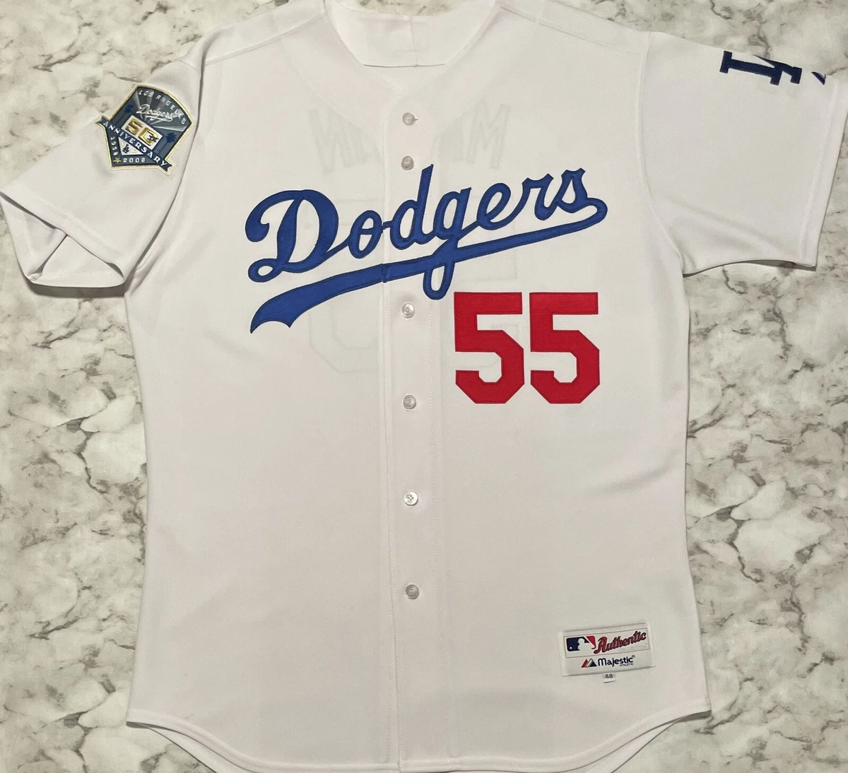 Authentic Majestic MLB Los Angeles Dodgers Russell Martin Baseball Jersey